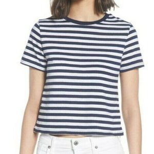 Topshop Crop Tee Striped Tee NEW